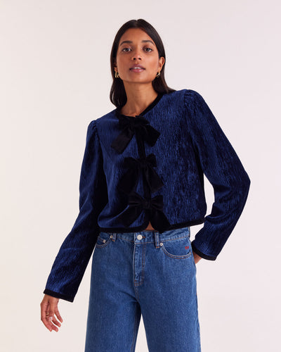 Susana royal blue velvet jacket
