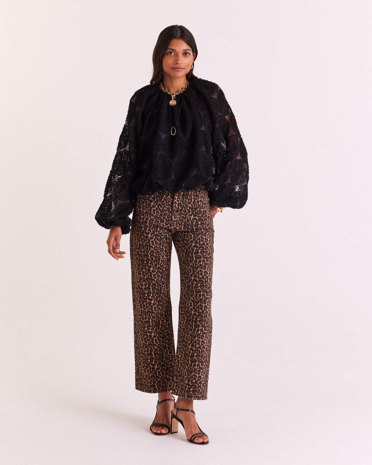 Blouse Ambre black textured