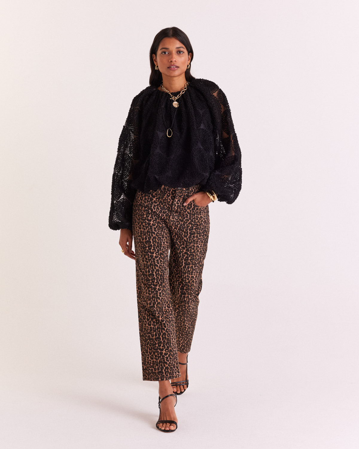 Jeans Leonard leopard coffee