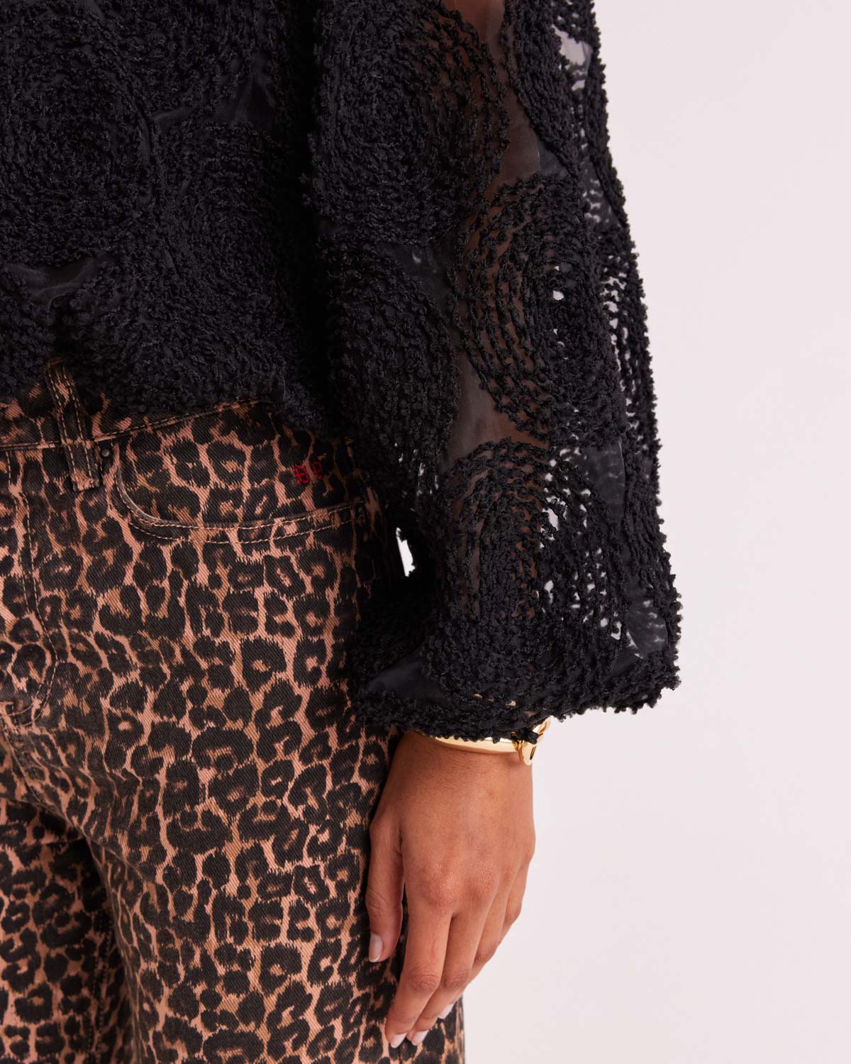 Blouse Ambre black textured