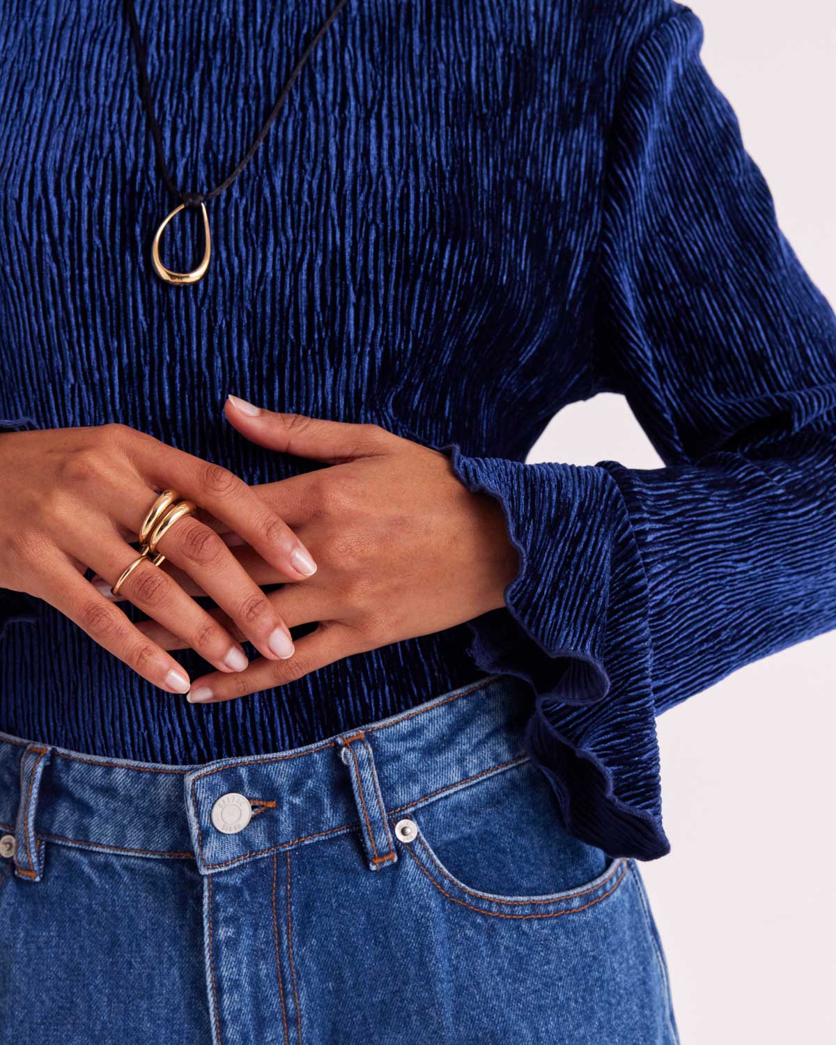 Top Justin velours bleu roi