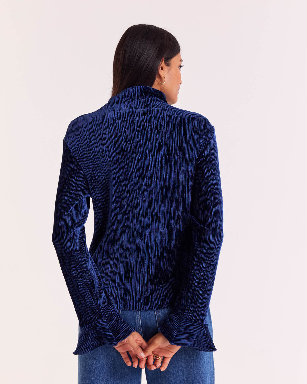 Top Justin velours bleu roi