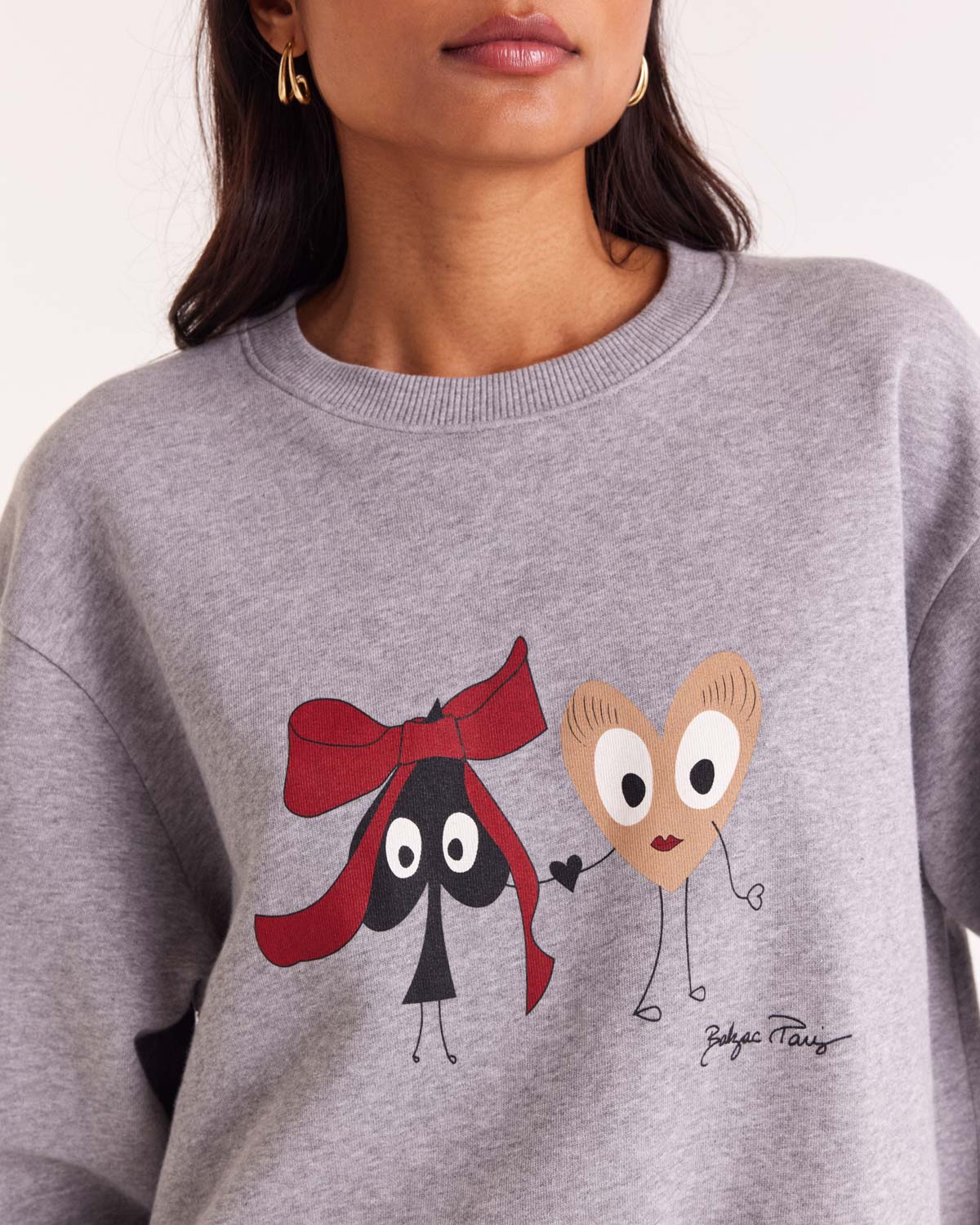 Marty heather grey heart and spade sweatshirt