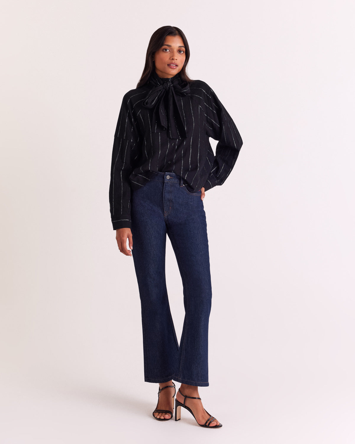 Shirt Joyce stripes navy and silver