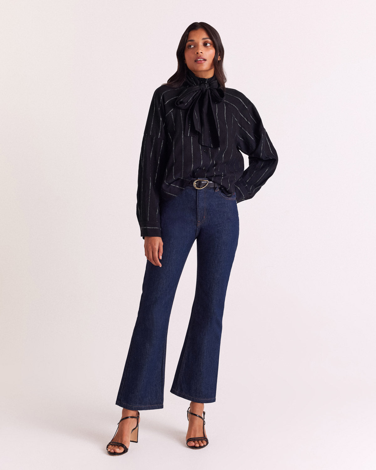 Shirt Joyce stripes navy and silver