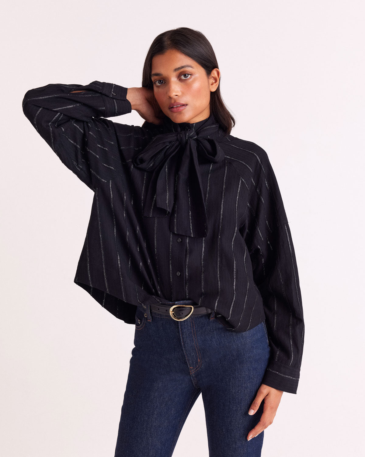 Shirt Joyce stripes navy and silver