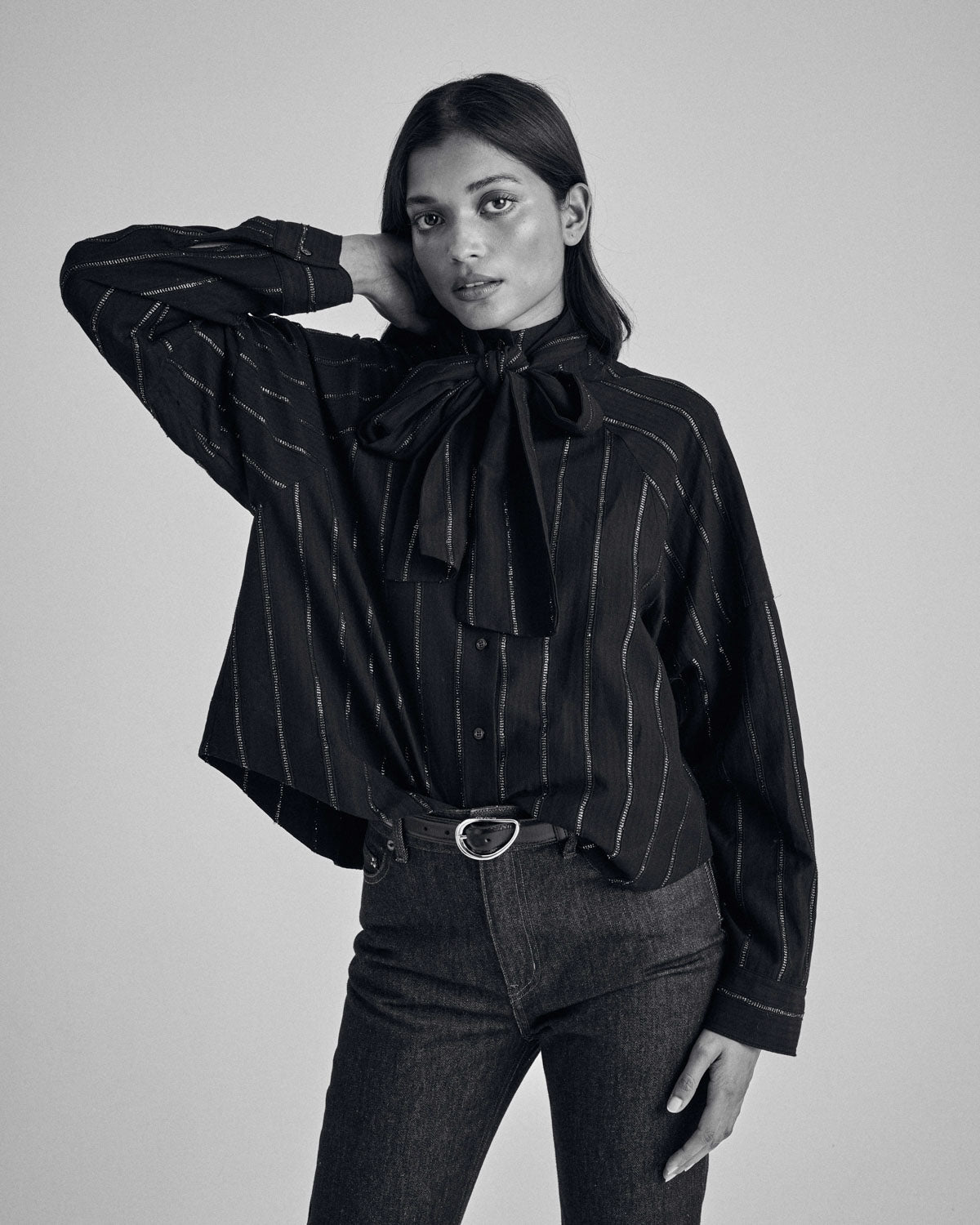 Shirt Joyce stripes navy and silver