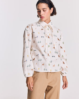 Ingrid Golf Print Ecru Shirt