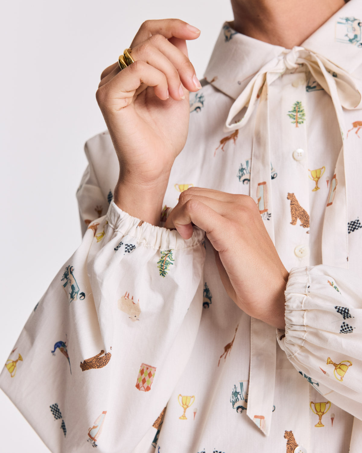 Chemise Ingrid imprimé Golf écru