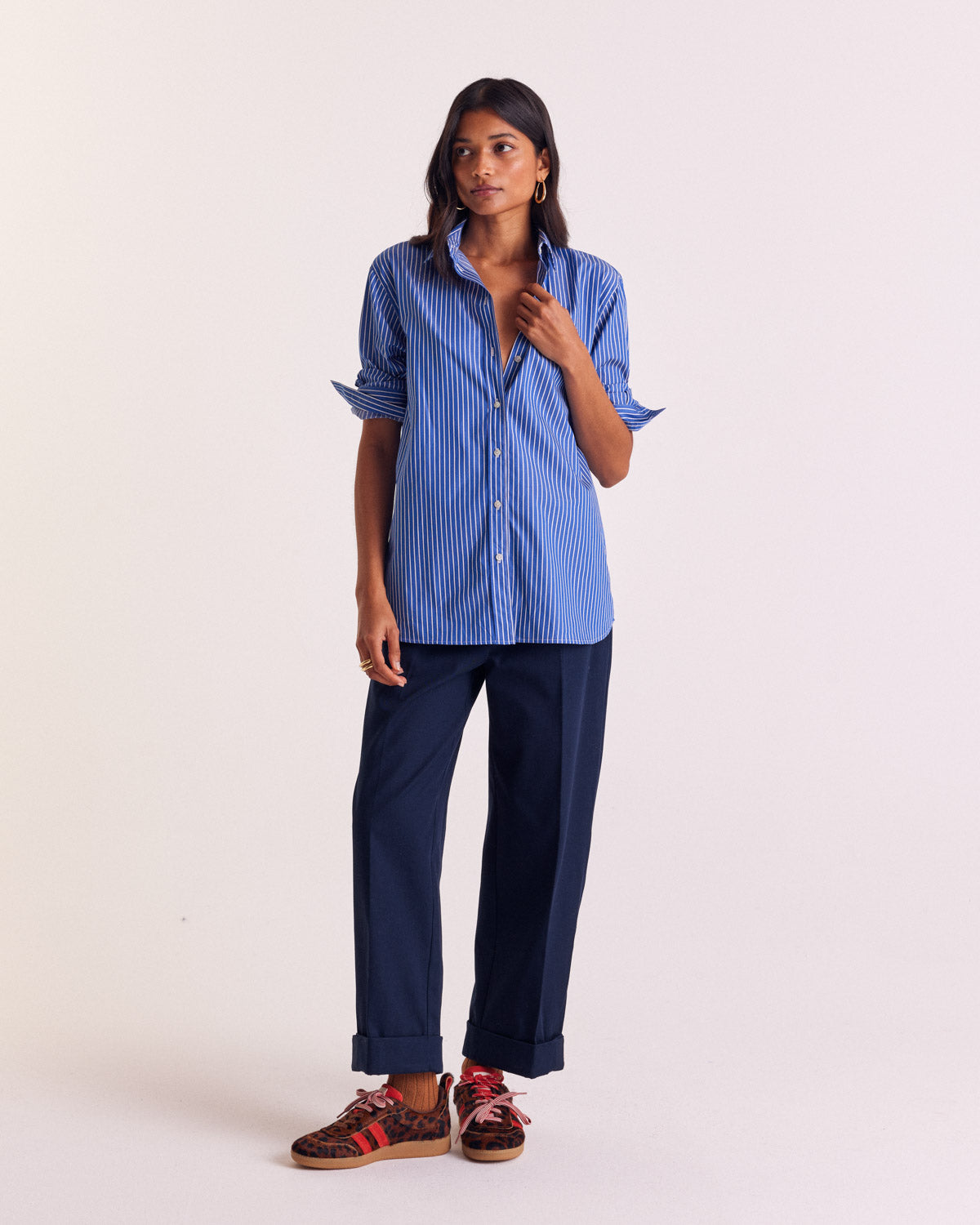 Chemise Anne rayures bleu et blanc