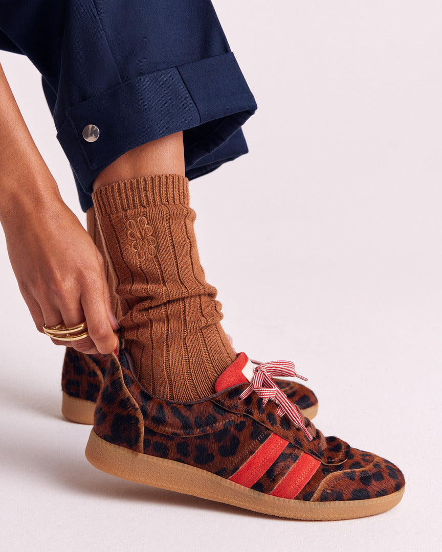 Baskets Quinn pony léopard fauve