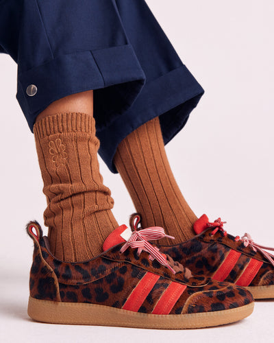 Baskets Quinn pony léopard fauve