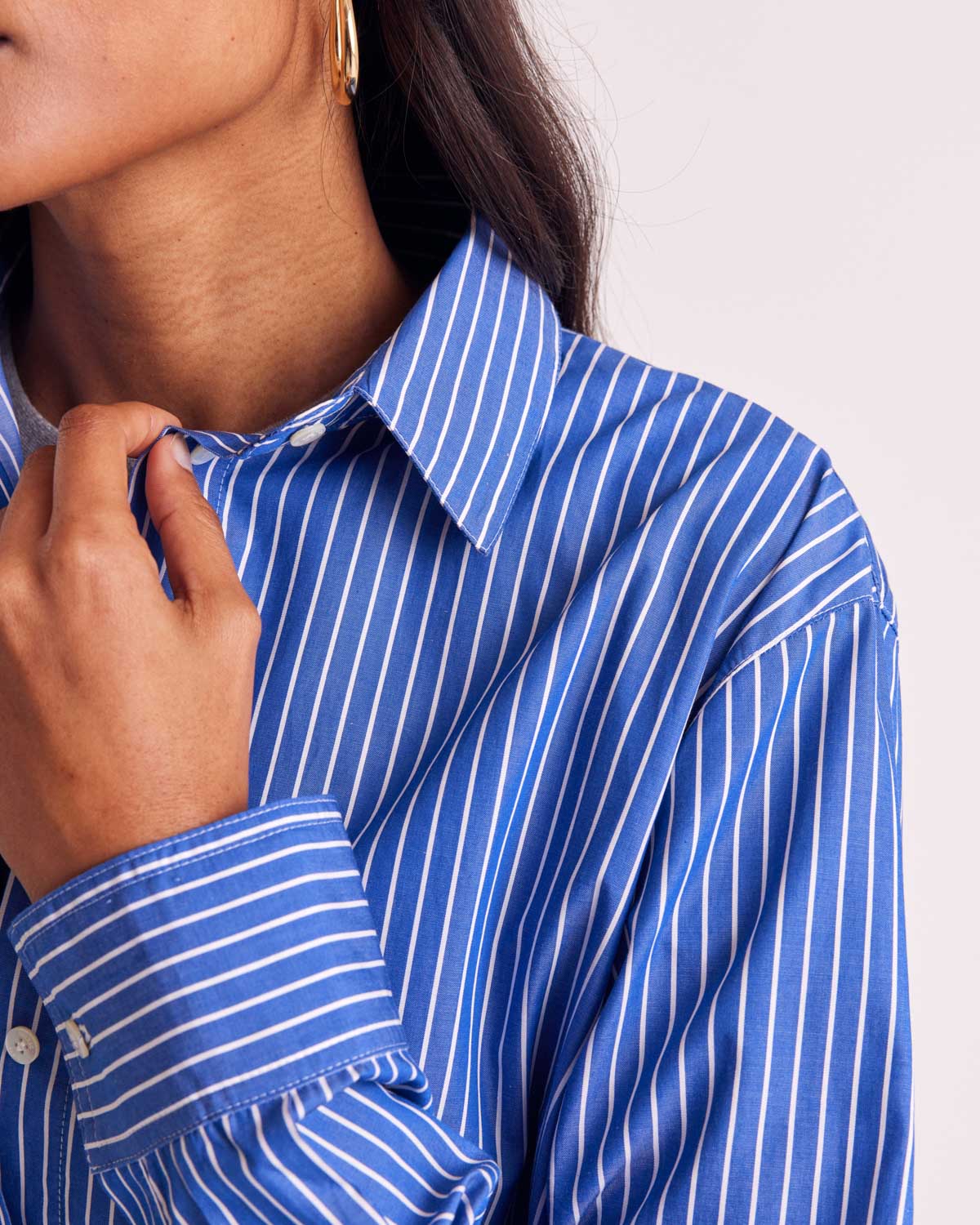 Chemise Anne rayures bleu et blanc