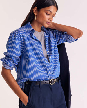 Chemise Anne rayures bleu et blanc