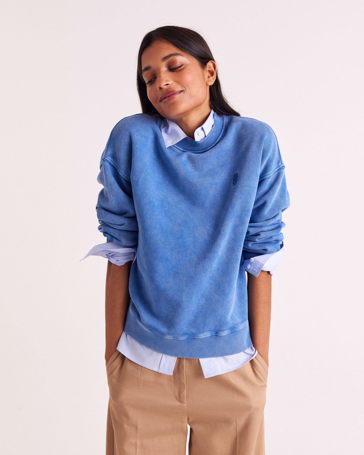 Sweatshirt Virgile blue délavé