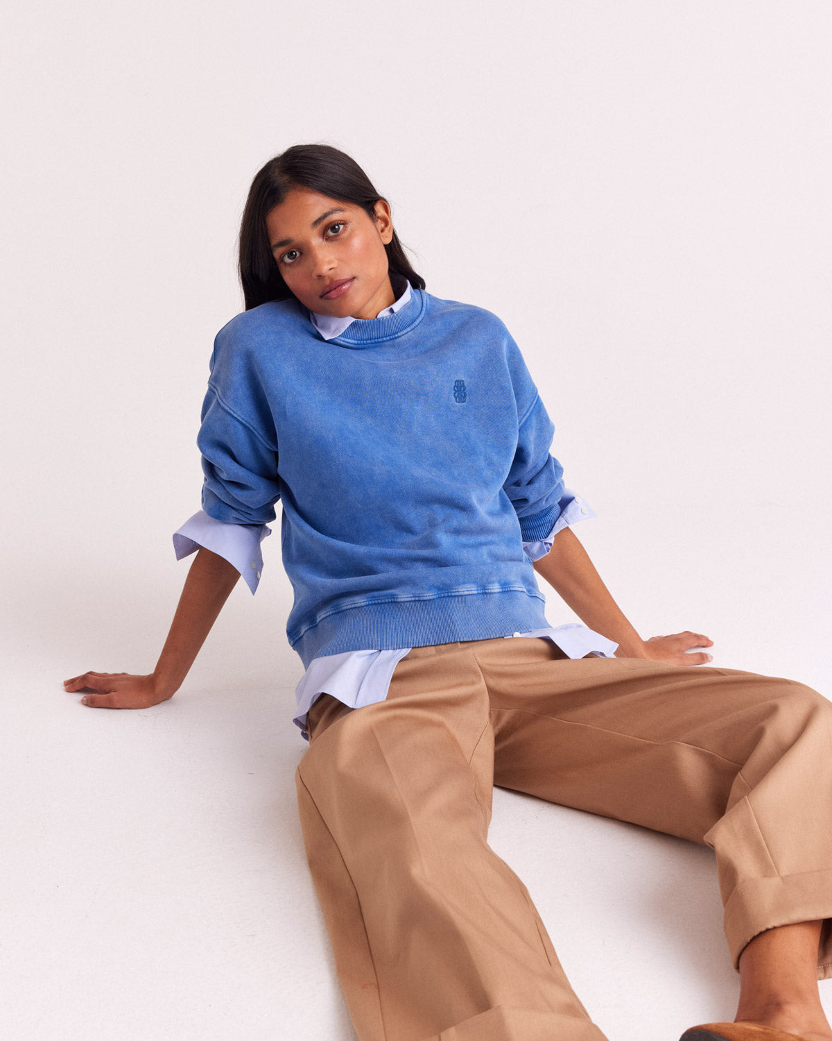 Sweatshirt Virgile blue délavé