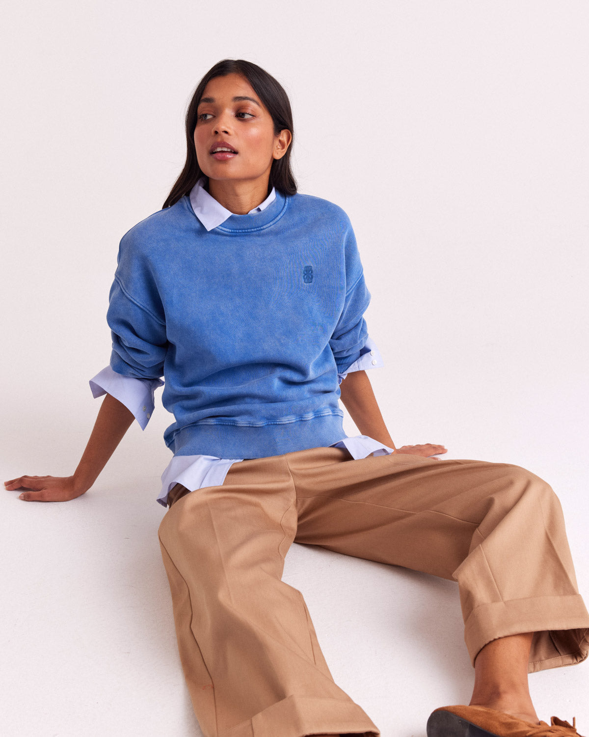 Sweatshirt Virgile blue délavé