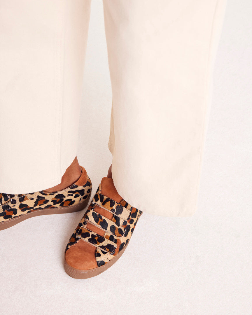 Honoré women's hazelnut leopard velcro sneakers - Balzac Paris
