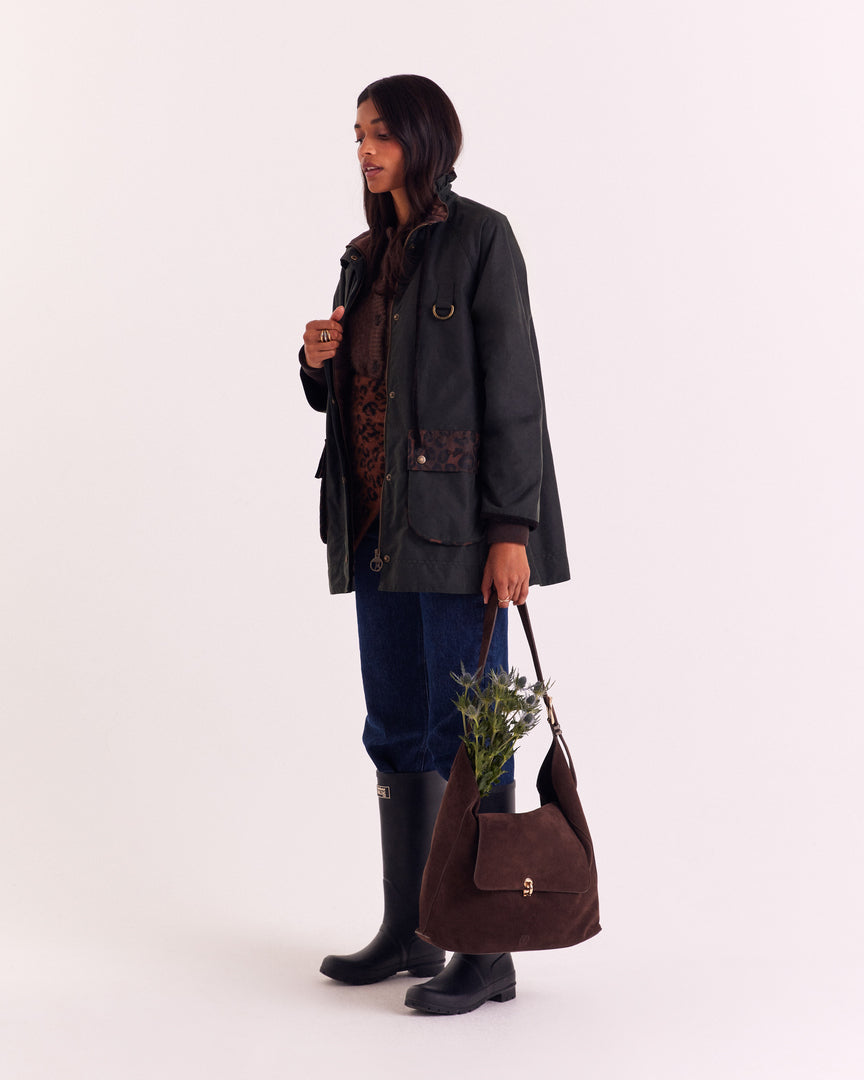 Bag Gala suede of leather mocha