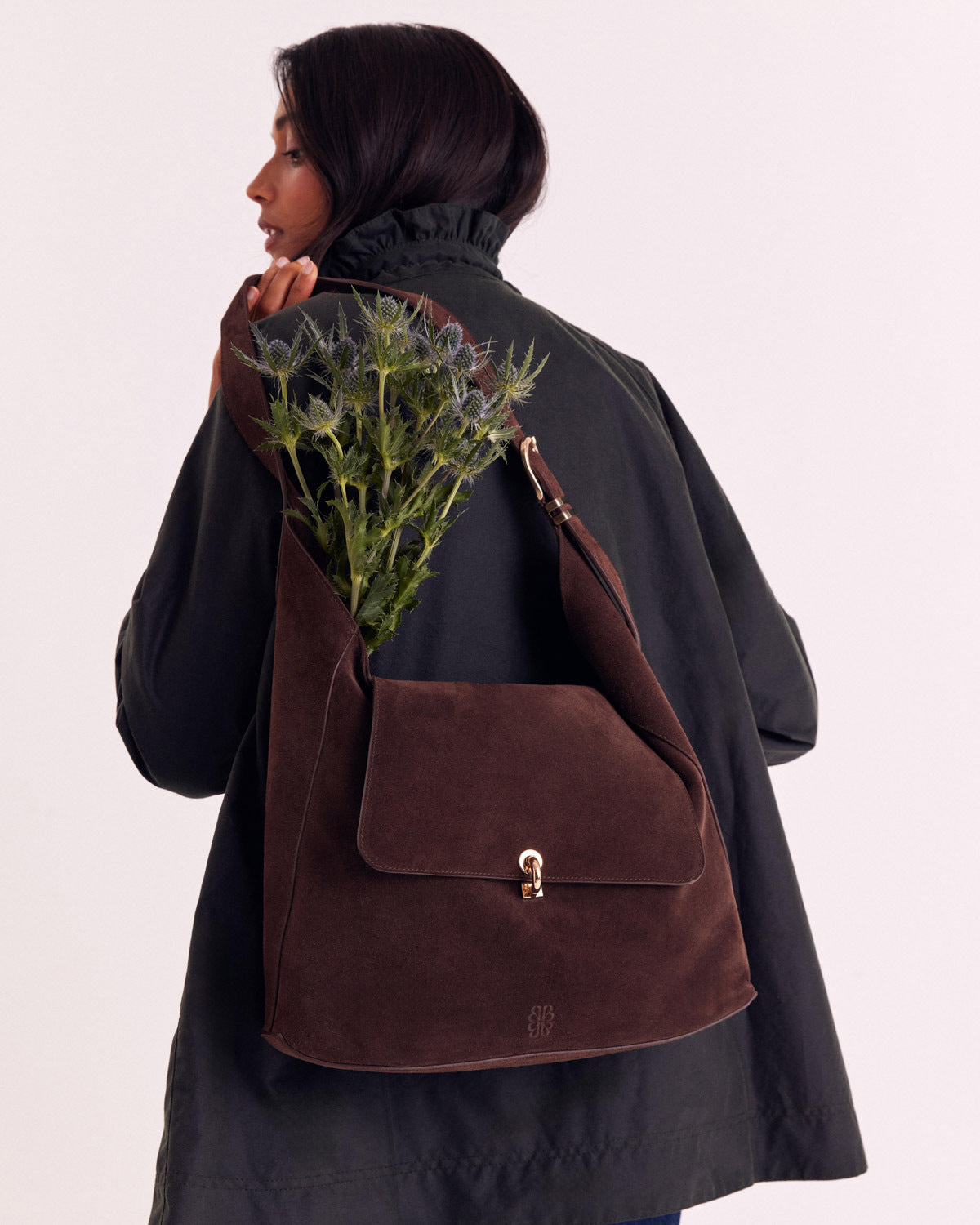 Bag Gala suede of leather mocha