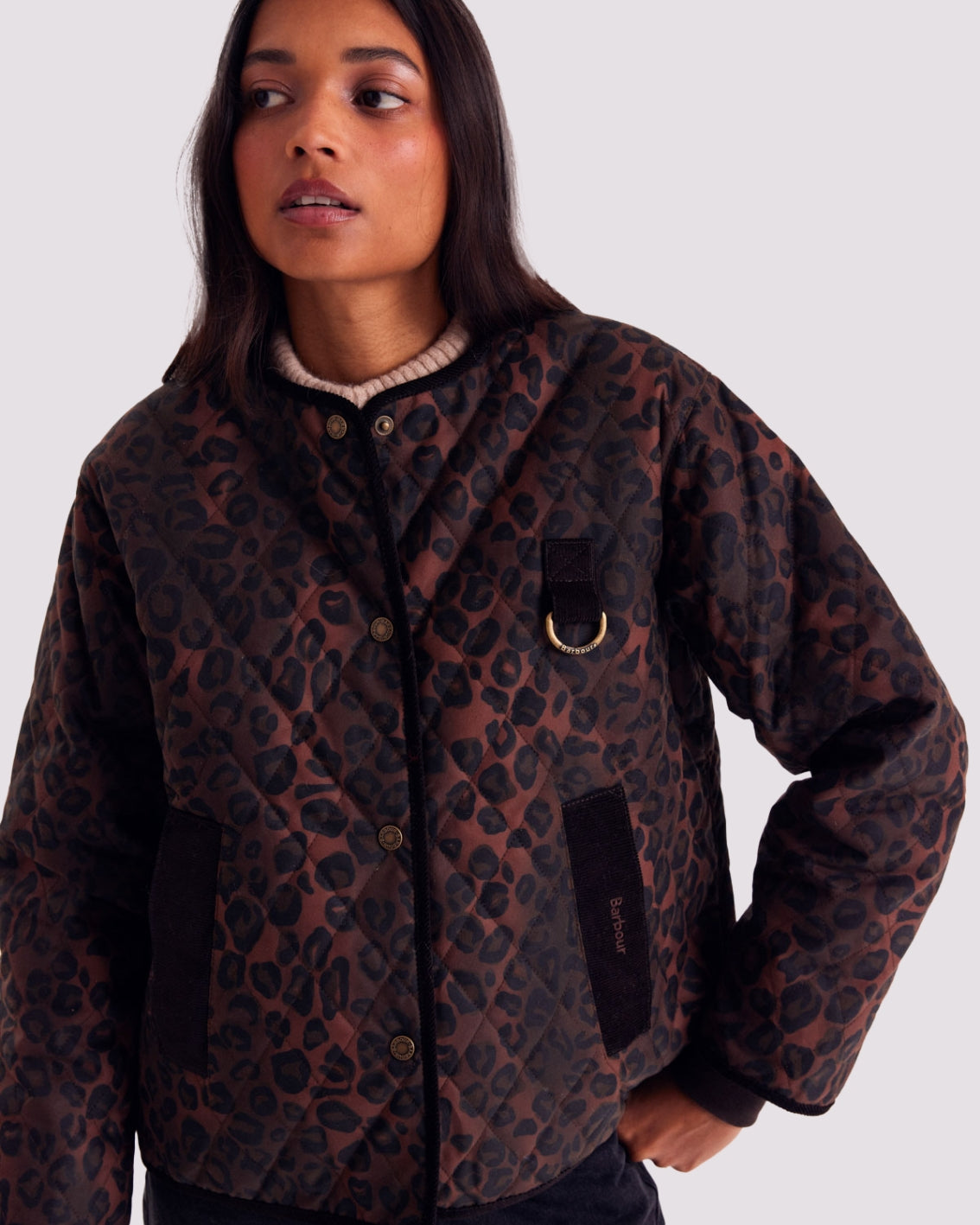 Veste Lili léopard fauve Barbour x Balzac Paris