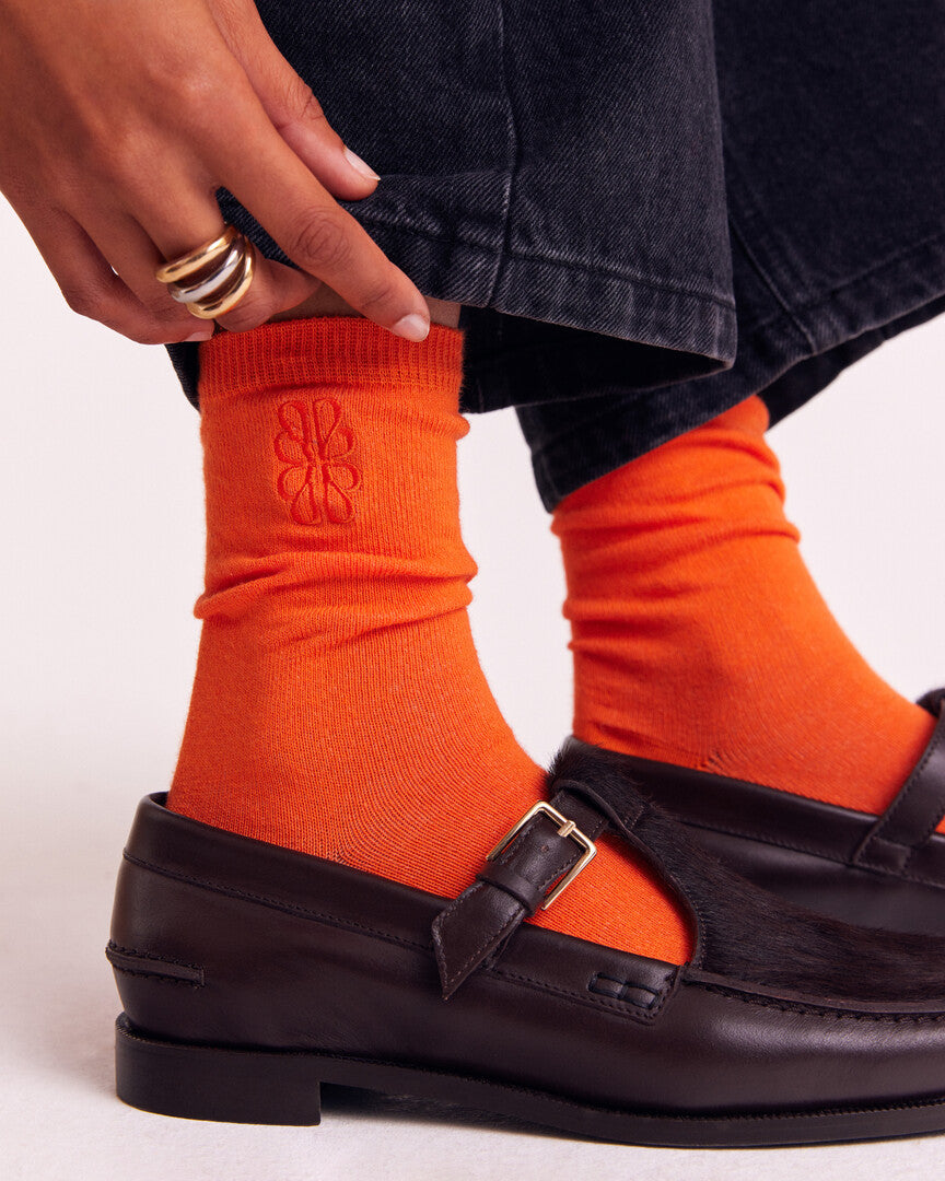 Bright Orange Tobby Socks