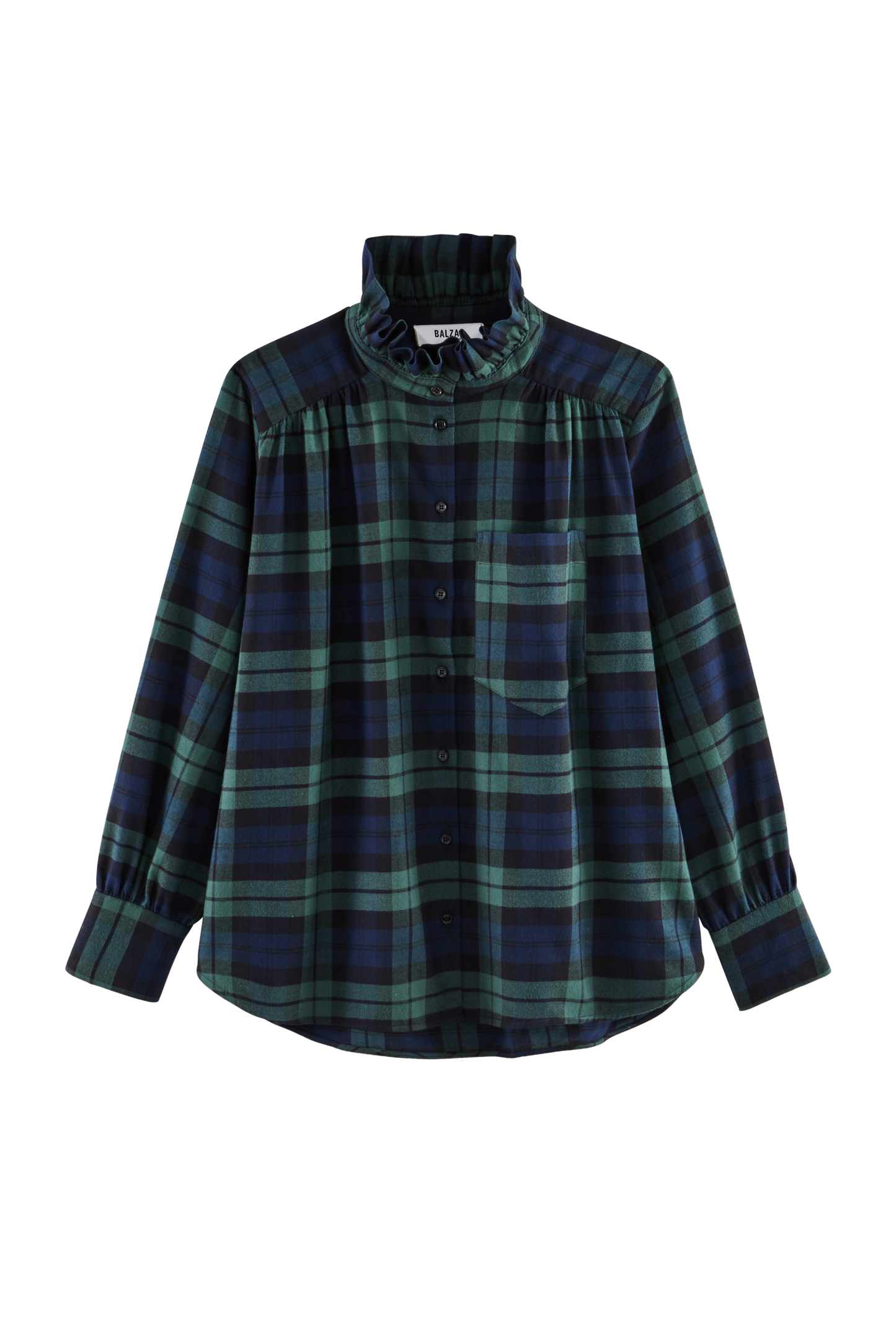 Chemise Léonor tartan bleu et vert