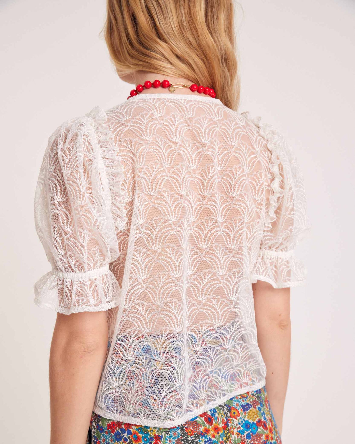 Suzanne blouse natural white lace