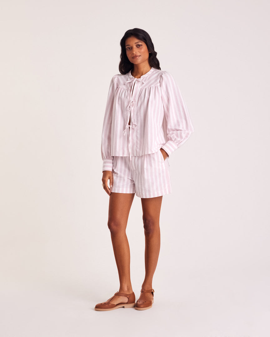 Shorts Simon stripes pink and white