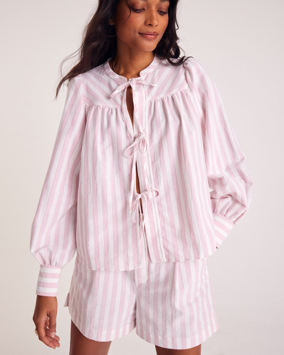 Shorts Simon stripes pink and white
