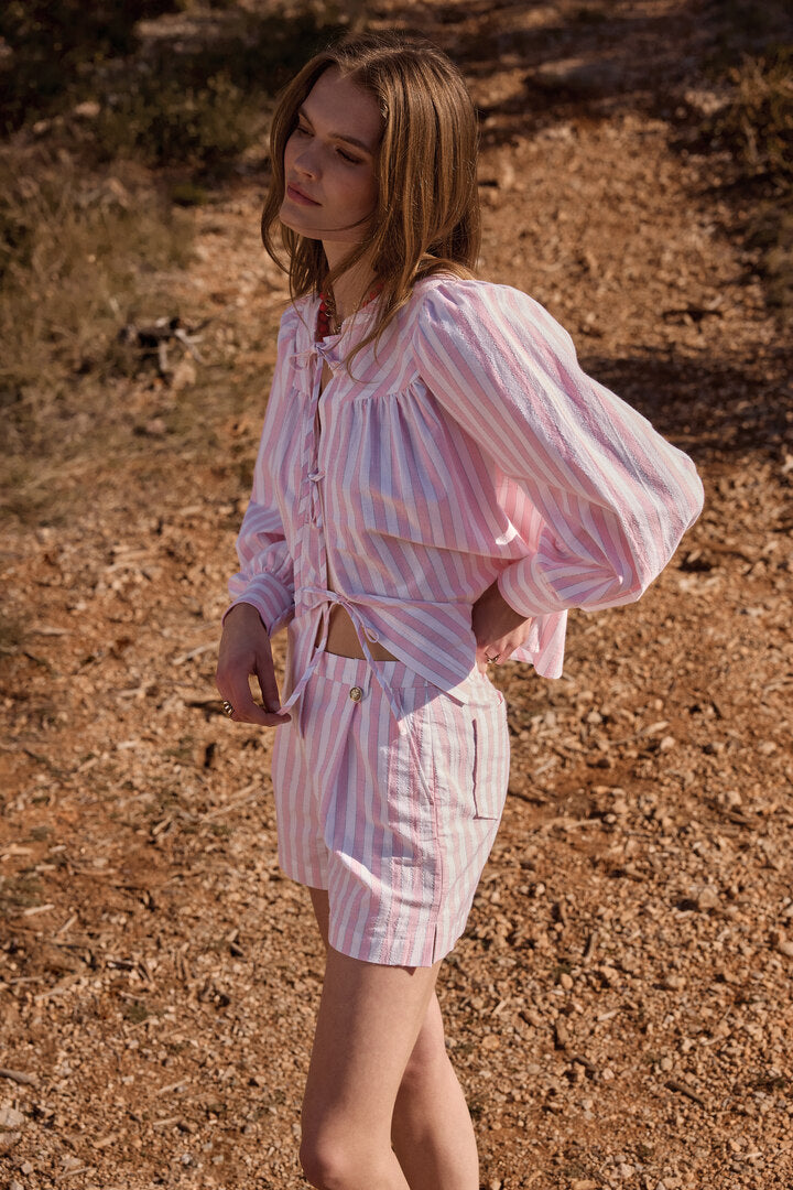Shorts Simon stripes pink and white