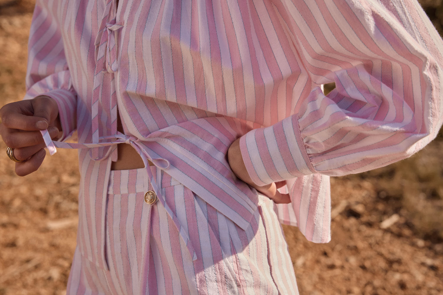 Shorts Simon stripes pink and white