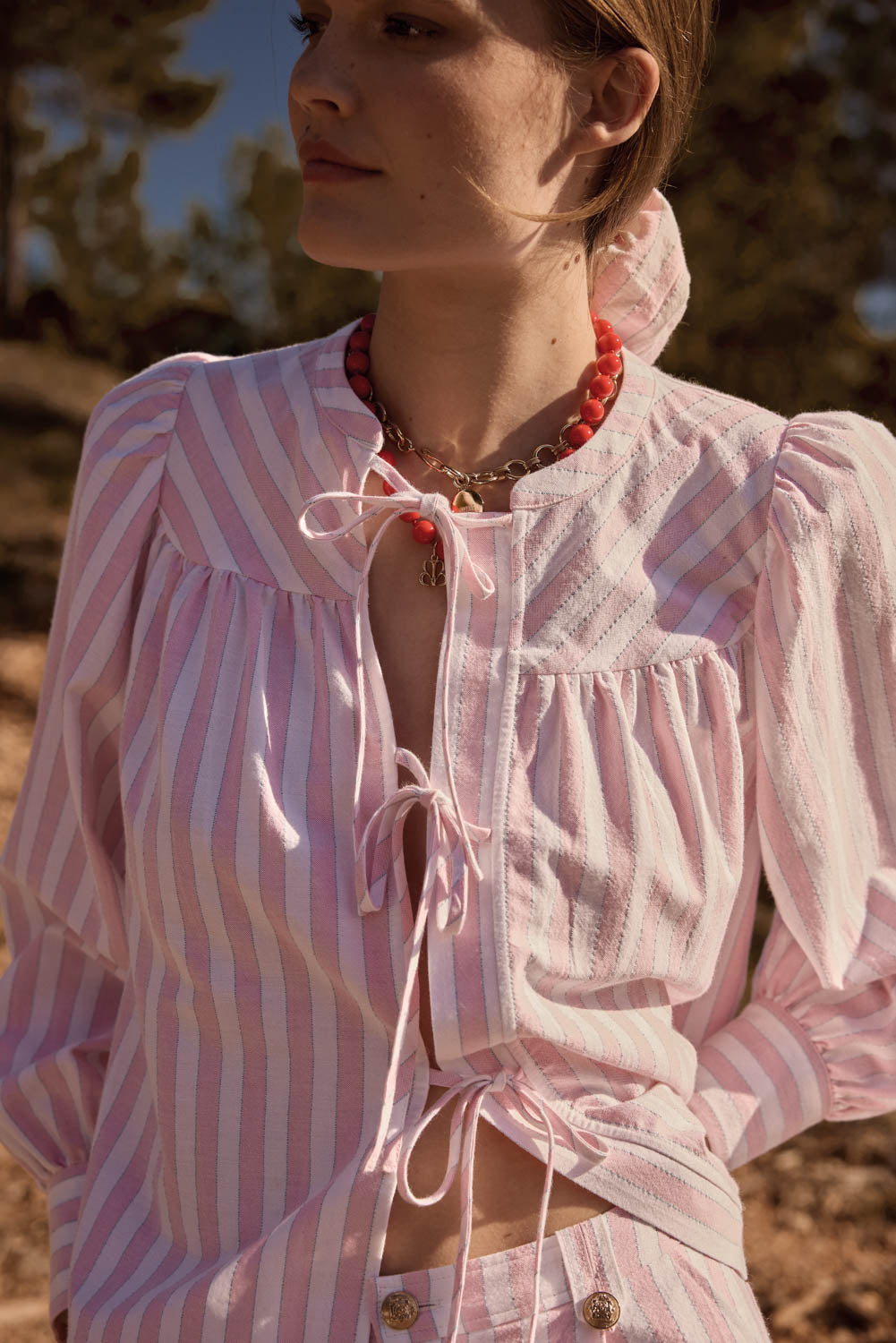Shorts Simon stripes pink and white