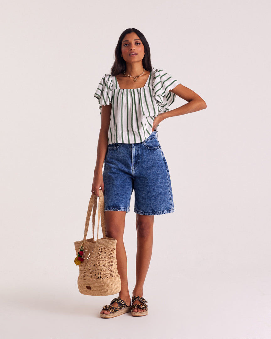 Blouse Fabia stripes green