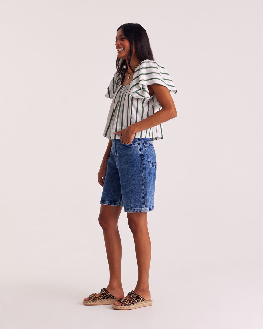 Blouse Fabia stripes green