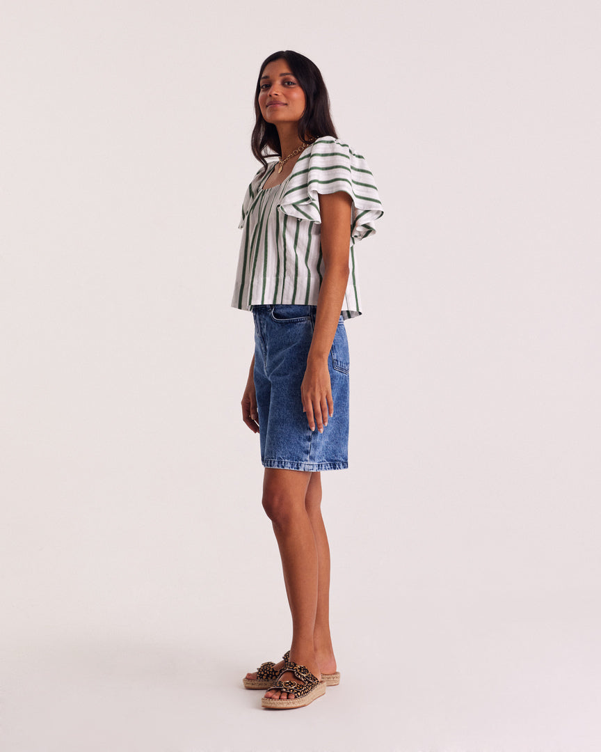 Blouse Fabia stripes green