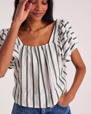 Blouse Fabia rayures vert