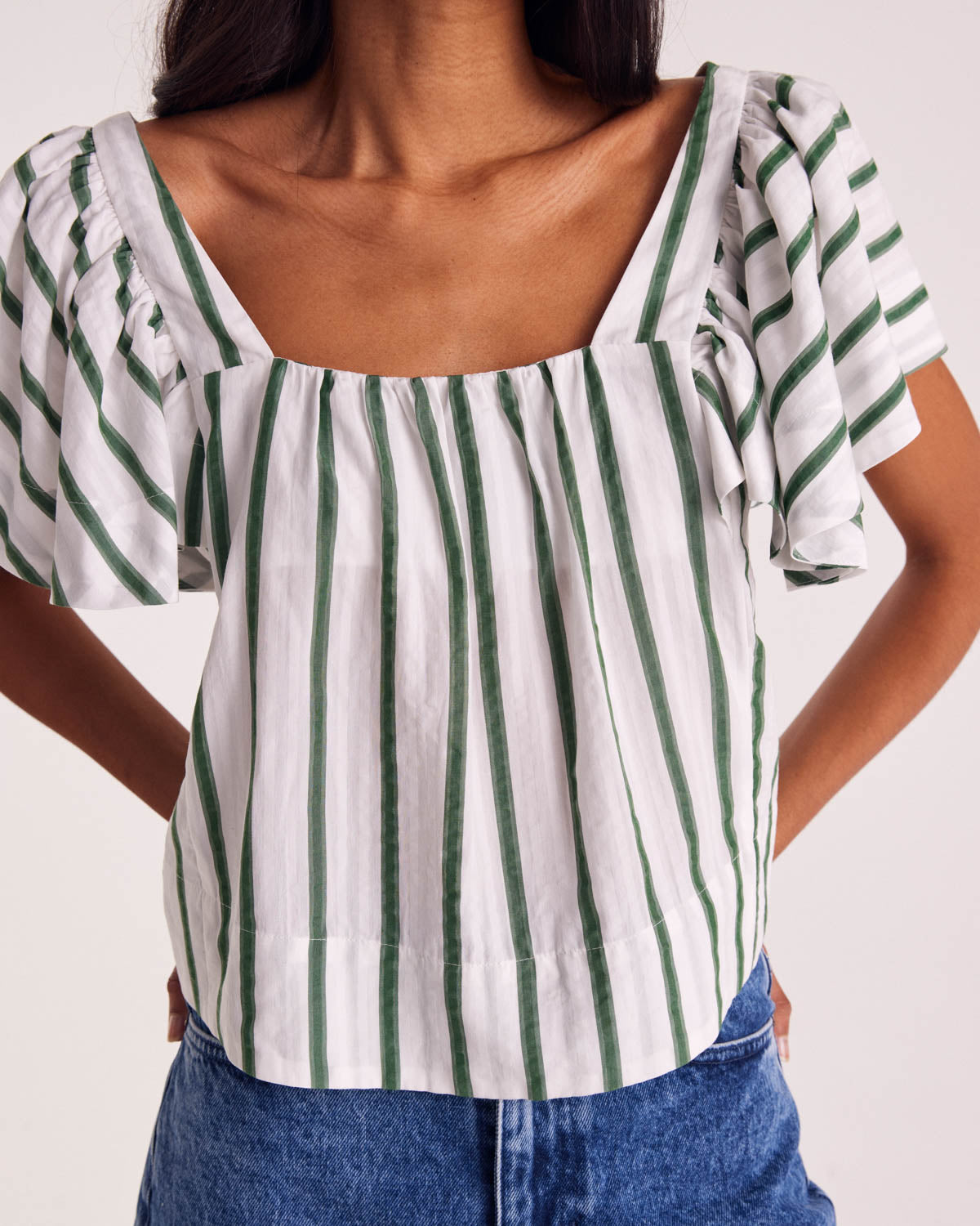 Blouse Fabia stripes green