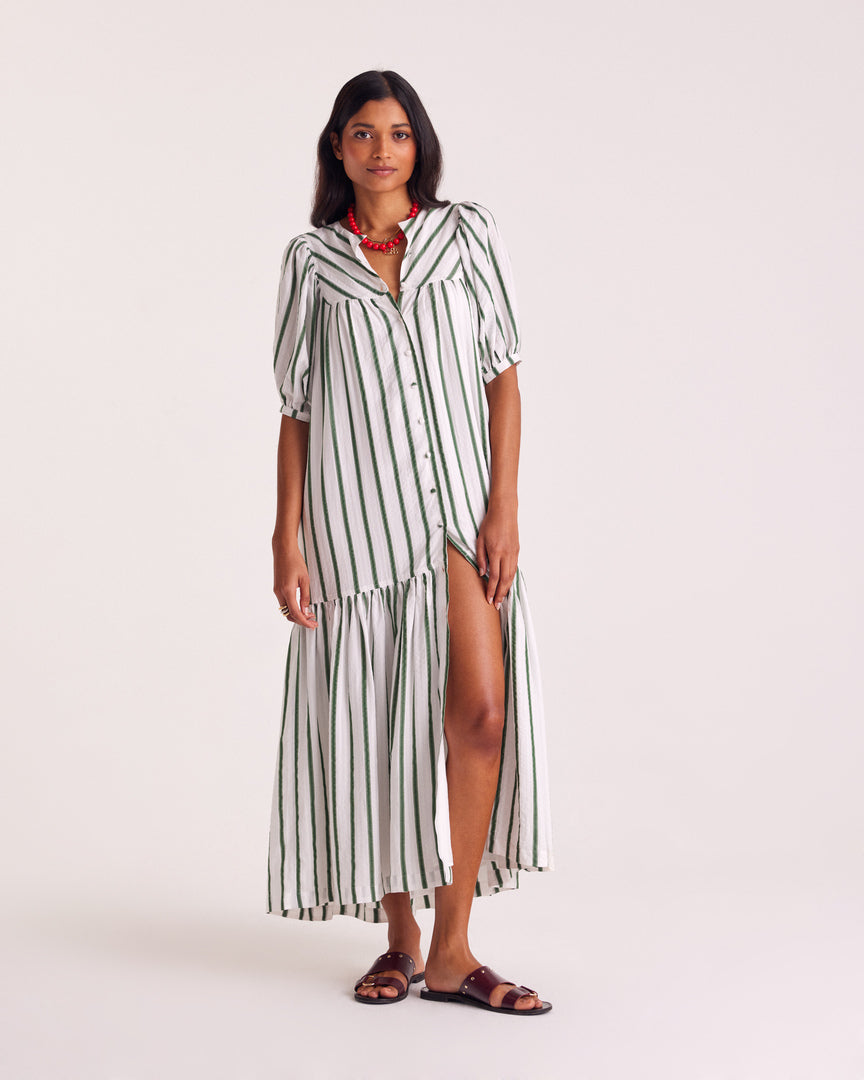 Dress Nicoletta stripes green