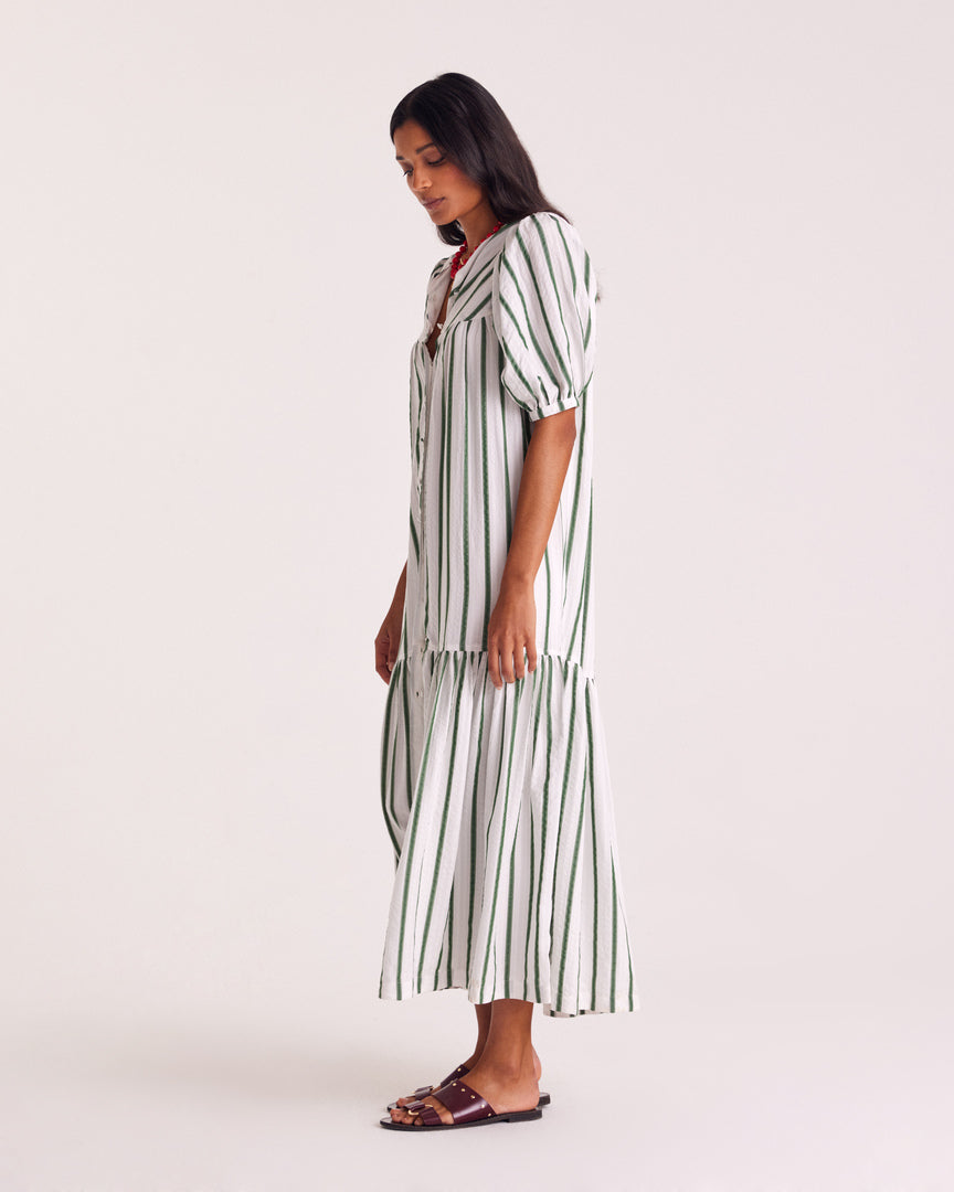 Dress Nicoletta stripes green