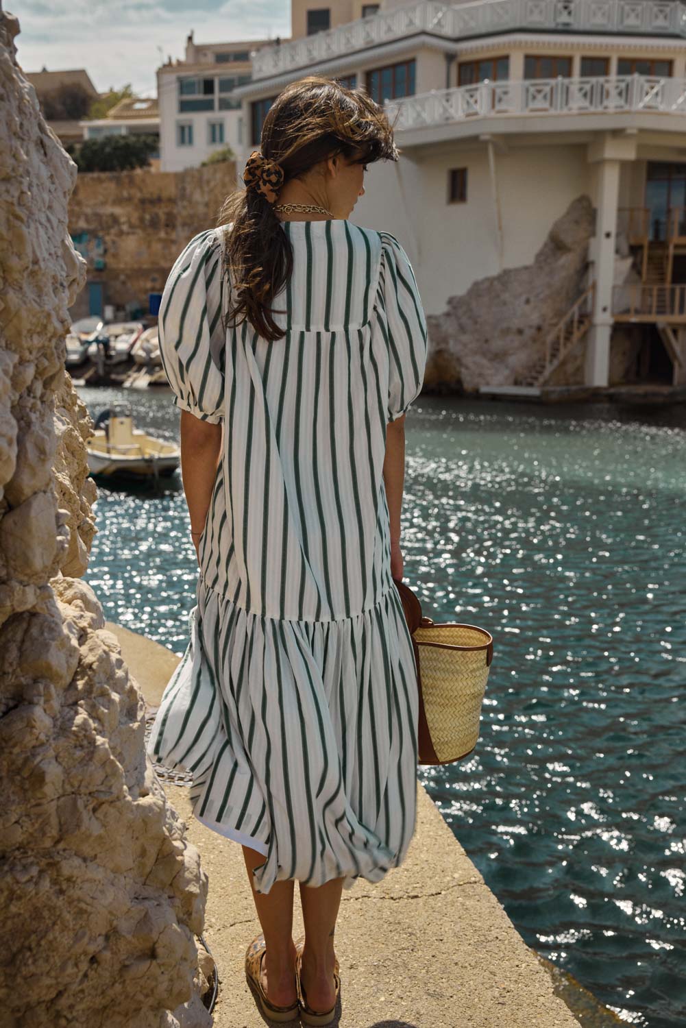 Dress Nicoletta stripes green