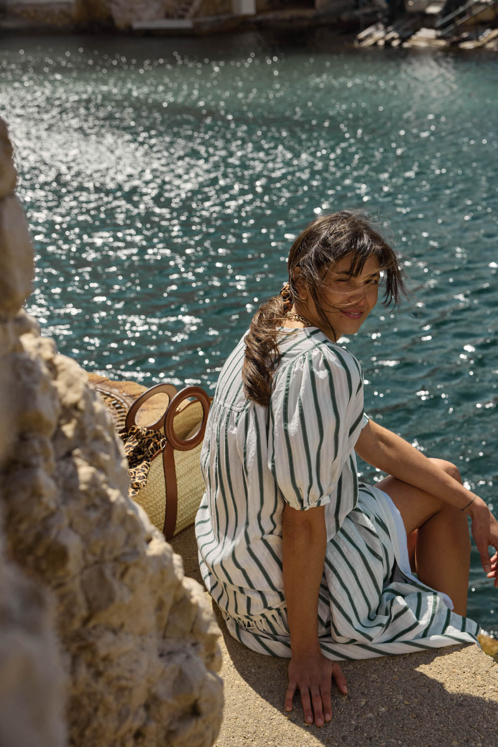 Dress Nicoletta stripes green