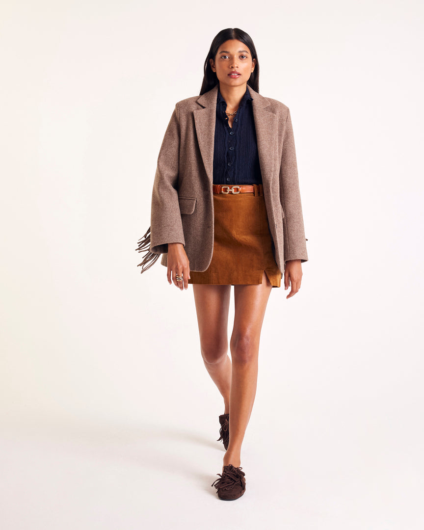 Skirt Monica velvet camel