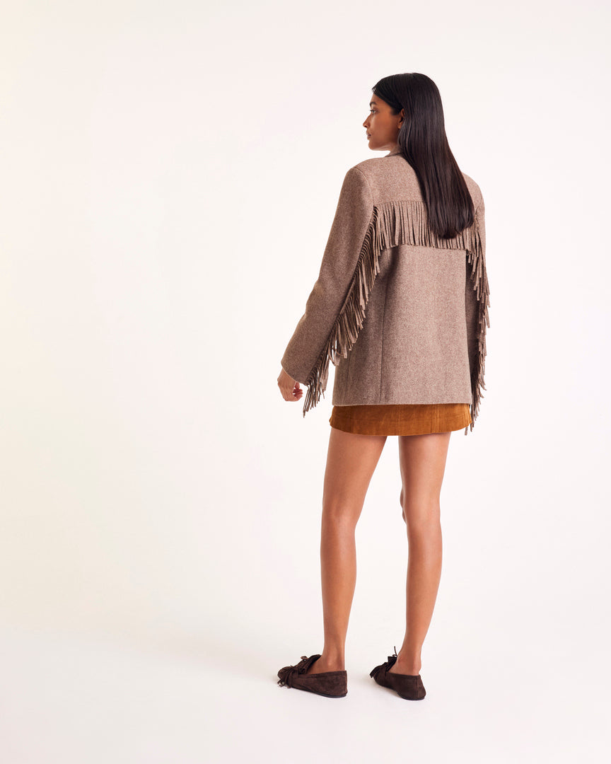 Skirt Monica velvet camel