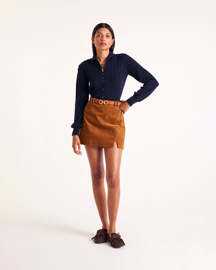 Jupe Monica velours camel