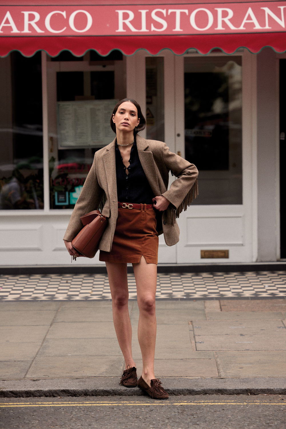 Skirt Monica velvet camel