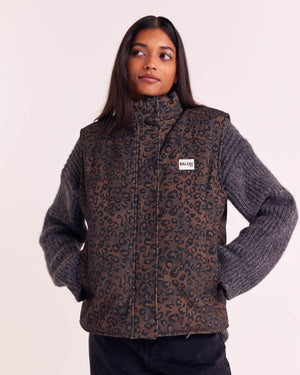 Veste Clovis léopard fauve chocolat