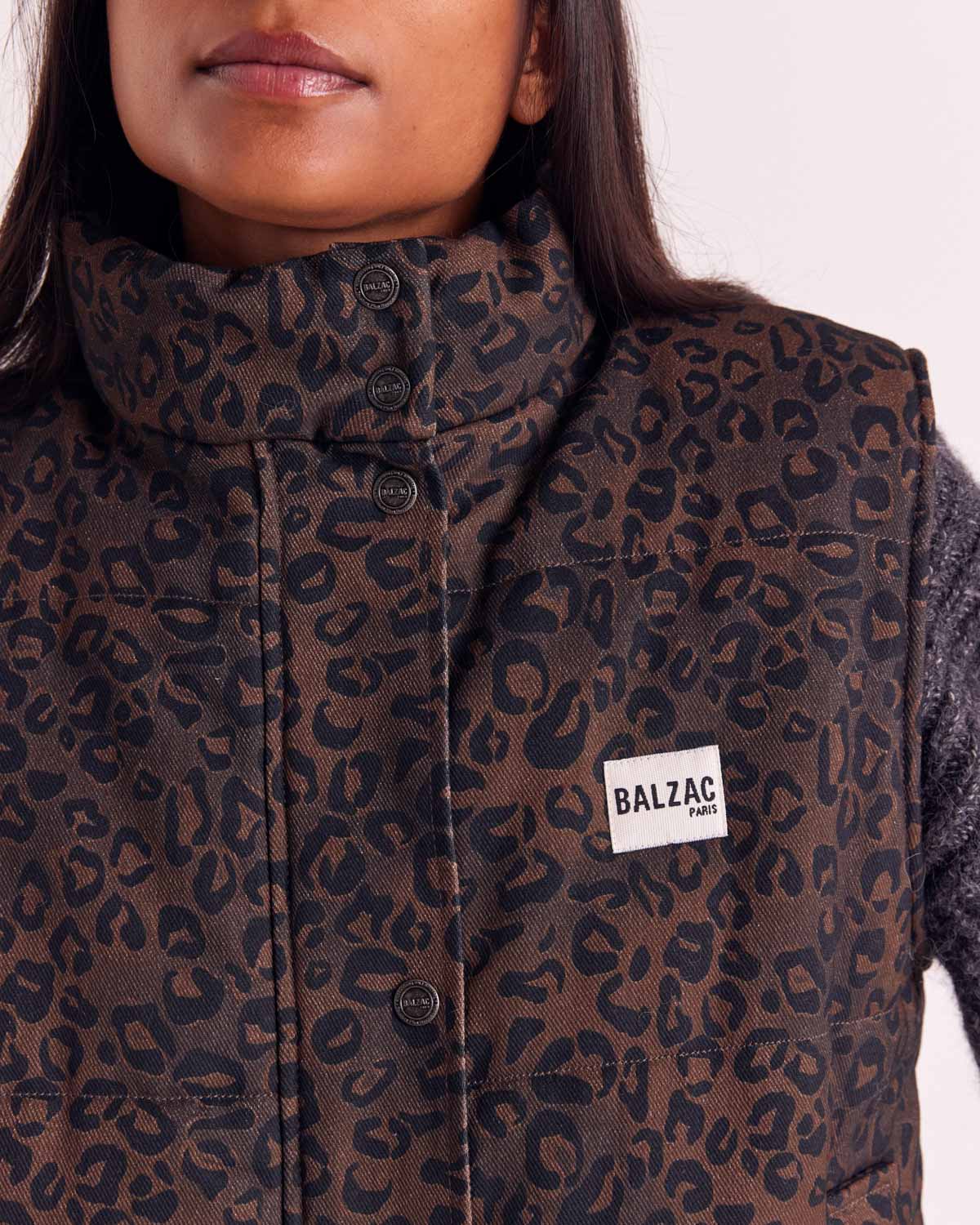 Giacca Clovis leopardo fulvo cioccolato