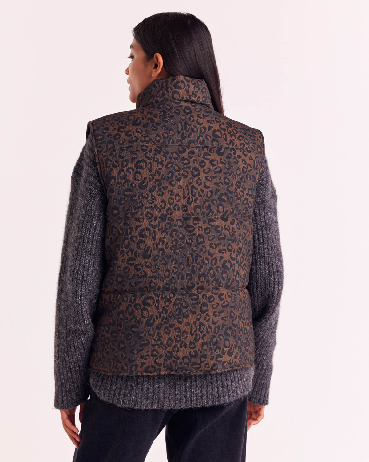 Veste Clovis léopard fauve chocolat