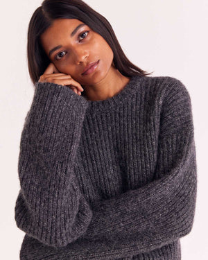 Marled Dark Grey Alyssa Sweater